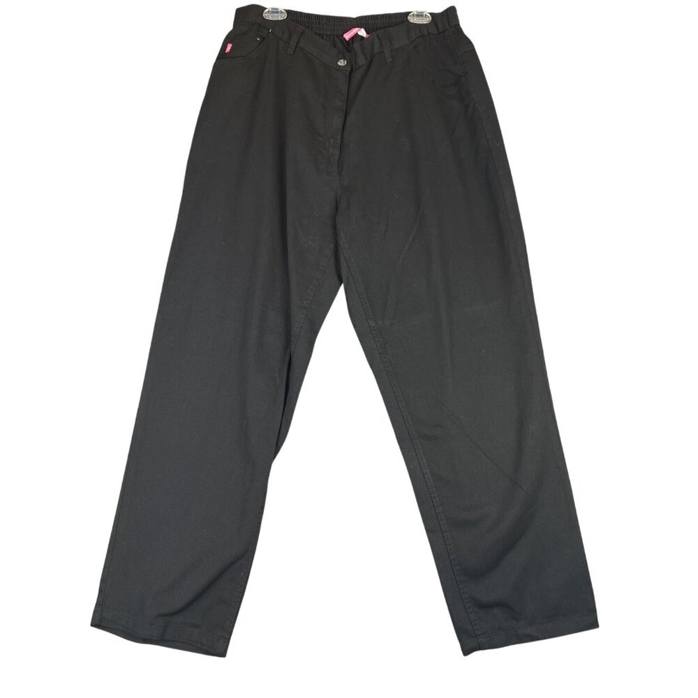 Woman Within Womens 18W Pants Black Classic Fit 5 Pockets Elastic Back Jeans